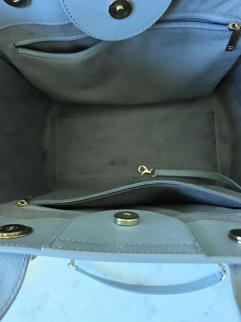 CHANEL gray studded